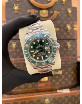2018 ROLEX SUBMARINER DATE HULK REF 116610 GREEN DIAL 40MM AUTOMATIC WATCH