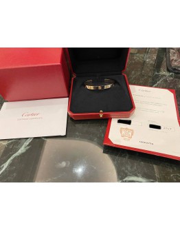 (UNUSED) 2023 CARTIER LOVE CUFF BRACELET SIZE 18 IN 18K 750 ROSE GOLD -FULL SET-