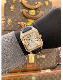 (LIKE NEW) 2021 CARTIER SANTOS DUMONT XL REF W2SA0017 18K 750 ROSE GOLD BEZEL WHITE DIAL 44.6MM X 33.9MM MANUAL WINDING WATCH -FULL SET-