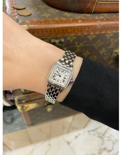 (LIKE NEW) 2022 CARTIER PANTHÈRE REF W4PN0007 WHITE ROMAN DIAL 22MM X 30MM QUARTZ WATCH -FULL SET-