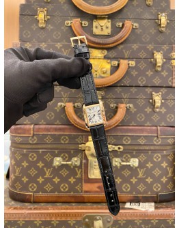 (LIKE NEW) 2012 CARTIER TANK ANGLAISE 18K 750 ROSE GOLD REF W5310013 WHITE ROMAN NUMERAL DIAL 30.2MM QUARTZ WATCH -FULL SET-