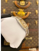 (LIKE NEW) CARTIER PANTHERE 18K 750 YELLOW GOLD UNISEX REF 187957 WHITE ROMAN NUMERALS DIAL 29MM X 40MM QUARTZ WATCH 