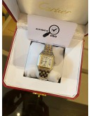 (LIKE NEW) CARTIER PANTHERE 18K 750 YELLOW GOLD UNISEX REF 187957 WHITE ROMAN NUMERALS DIAL 29MM X 40MM QUARTZ WATCH 