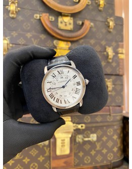 2017 CARTIER RONDE SOLO DE CARTIER XL REF 3517 WHITE ROMAN NUMERALS DIAL 42MM AUTOMATIC WATCH -FULL SET-