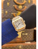 (LIKE NEW) 2023 CARTIER SANTOS DE CARTIER LARGE 18K 750 YELLOW GOLD REF 4072 WHITE ROMAN NUMERALS DIAL 39.8MM X 47.5MM AUTOMATIC WATCH