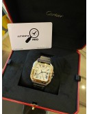 (LIKE NEW) 2023 CARTIER SANTOS DE CARTIER LARGE 18K 750 YELLOW GOLD REF 4072 WHITE ROMAN NUMERALS DIAL 39.8MM X 47.5MM AUTOMATIC WATCH
