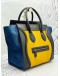 CELINE MINI LUGGAGE TOP HANDLE BAG IN MULTICOLOR PONYHAIR WITH BLACK CALFSKIN LEATHER