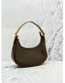 CELINE AVA SHOULDER BAG IN BROWN TRIOMPHE CANVAS WITH CALFSKIN LEATHER