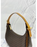 CELINE AVA SHOULDER BAG IN BROWN TRIOMPHE CANVAS WITH CALFSKIN LEATHER