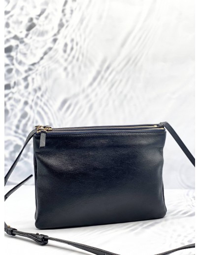 CELINE TRIO CROSSBODY BAG IN BLACK LAMBSKIN LEATHER 