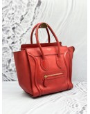 CELINE MICRO LUGGAGE TOP HANDLE BAG IN RED LEATHER