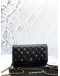 (LIKE NEW) MICROCHIP CHANEL 18K LUCKY CHARMS WALLET ON CHAIN IN BLACK LAMBSKIN LEATHER -FULL SET-