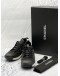 (LIKE NEW) CHANEL CC INTERLOCKING SNEAKERS SIZE 40 IN BLACK CALFSKIN LEATHER WITH TECHNICAL TEXTILE -FULL SET-