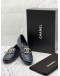 (LIKE NEW) CHANEL COCO MARK LOAFERS SIZE 36 1/2 IN DARK BLUE CALFSKIN LEATHER -FULL SET-