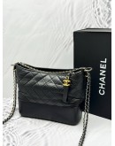 CHANEL MEDIUM GABRIELLE SHOULDER AND CROSSBODY BAG IN BLACK AGED CALFSKIN LEATHER