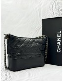 CHANEL MEDIUM GABRIELLE SHOULDER AND CROSSBODY BAG IN BLACK AGED CALFSKIN LEATHER