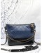 (LIKE NEW) CHANEL MEDIUM GABRIELLE SHOULDER AND CROSSBODY BAG IN BLACK WITH BLUE LAMBSKIN LEATHER