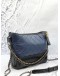 (LIKE NEW) CHANEL MEDIUM GABRIELLE SHOULDER AND CROSSBODY BAG IN BLACK WITH BLUE LAMBSKIN LEATHER