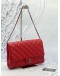 (LIKE NEW) CHANEL TIMELESS CLASSIC FLAP SHOULDER BAG IN RED CAVIAR LEATHER