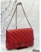 (LIKE NEW) CHANEL TIMELESS CLASSIC FLAP SHOULDER BAG IN RED CAVIAR LEATHER