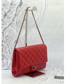 (LIKE NEW) CHANEL TIMELESS CLASSIC FLAP SHOULDER BAG IN RED CAVIAR LEATHER