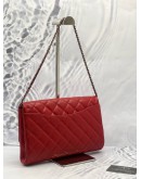 (LIKE NEW) CHANEL TIMELESS CLASSIC FLAP SHOULDER BAG IN RED CAVIAR LEATHER