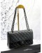 CHANEL MEDIUM CLASSIC DOUBLE FLAP SHOULDER BAG IN BLACK CAVIAR LEATHER