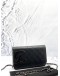 (LIKE NEW) CHANEL CAMBON LINE WALLET ON CHAIN IN BLACK LAMBSKIN WITH PATENT LEATHER -FULL SET-
