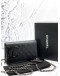 (LIKE NEW) CHANEL CAMBON LINE WALLET ON CHAIN IN BLACK LAMBSKIN WITH PATENT LEATHER -FULL SET-