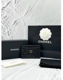 (LIKE NEW) 2025 CHANEL CLASSIC CARD HOLDER IN BLACK CAVIAR LEATHER -FULL SET-