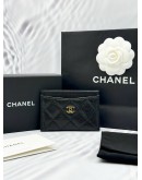 (LIKE NEW) 2025 CHANEL CLASSIC CARD HOLDER IN BLACK CAVIAR LEATHER -FULL SET-