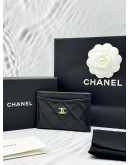 (LIKE NEW) 2025 CHANEL CLASSIC CARD HOLDER IN BLACK CAVIAR LEATHER -FULL SET-