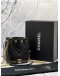 CHANEL PARIS COSMOPOLITE DRAWSTRING BUCKET BAG IN BLACK LAMBSKIN LEATHER -FULL SET-