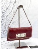 CHANEL 2.55 REISSUE EAST WEST FLAP SHOULDER BAG IN BURGUNDY LAMBSKIN LEATHER 
