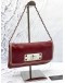 CHANEL 2.55 REISSUE EAST WEST FLAP SHOULDER BAG IN BURGUNDY LAMBSKIN LEATHER 