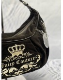 JUICY COUTURE Y2K HOBO BAG IN BLACK SUEDE LEATHER