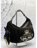 JUICY COUTURE Y2K HOBO BAG IN BLACK SUEDE LEATHER