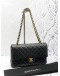 (LIKE NEW) CHANEL CLASSIC MEDIUM DOUBLE FLAP SHOULDER BAG IN BLACK LAMBSKIN LEATHER 