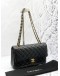 (LIKE NEW) CHANEL CLASSIC MEDIUM DOUBLE FLAP SHOULDER BAG IN BLACK LAMBSKIN LEATHER 