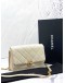 (LIKE NEW) CHANEL SMALL MELODY FLAP BAG IN WHITE CAVIAR LEATHER -FULL SET-