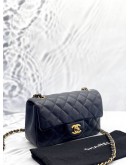 CHANEL CLASSIC MINI RETANGULAR FLAP BAG IN BLACK CAVIAR LEATHER -FULL SET-