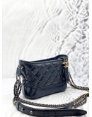 CHANEL SMALL GABRIELLE SHOULDER AND CROSSBODY BAG IN BLACK AGED CALFSKIN LEATHER