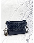 CHANEL SMALL GABRIELLE SHOULDER AND CROSSBODY BAG IN BLACK AGED CALFSKIN LEATHER