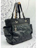 (CLEAR STOCK) CHANEL PARIS BIARRITZ TOTE BAG IN BLACK LEATHER WITH CANVAS