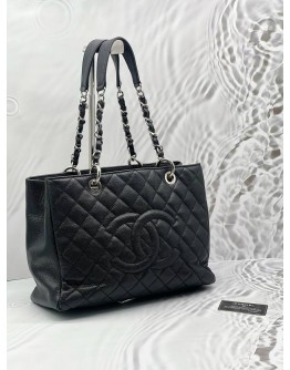 (CNY PROMO) CHANEL GST GRAND SHOPPING TOTE BAG IN BLACK CAVIAR LEATHER