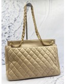 CHANEL COCO BALL TOTE SHOULDER BAG IN BEIGE LAMBSKIN LEATHER