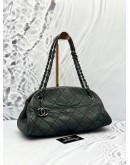 (CNY SALE) CHANEL SMALL MADEMOISELLE SHOULDER BAG IN OLIVE GREEN IRIDESCENT AGED CALFSKIN LEATHER 
