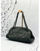 (CNY SALE) CHANEL SMALL MADEMOISELLE SHOULDER BAG IN OLIVE GREEN IRIDESCENT AGED CALFSKIN LEATHER 