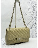 CHANEL CLASSIC JUMBO DOUBLE FLAP SHOULDER BAG IN BEIGE CAVIAR LEATHER