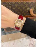 (LIKE NEW) 2023 CHOPARD HAPPY SPORT DIAMOND SOLID ROSE GOLD BEZEL REF 278509-6002 MOTHER OF PEARL DIAMOND DIAL 30MM QUARTZ WATCH -FULL SET-